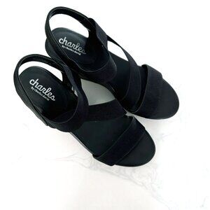 Charles by Charles David Black strappy platform wedges